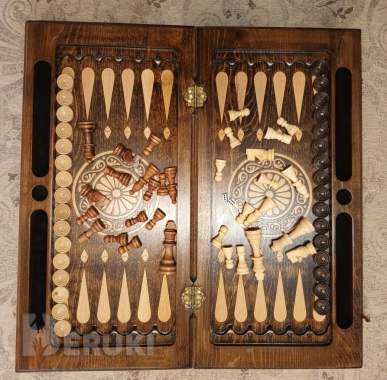 Подарочный набор hарды и шахматы ручной работы 9