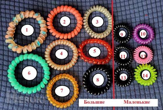 Резинка-браслет пружинка, новые, разноцветные 0