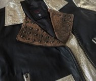 Стильная комбинированная кожаная куртка torras