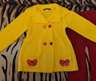 Костюм желто-красный на 5-6лет, р. 122 , вязаный, б. У