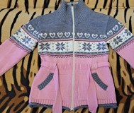 Кофта-туника с пояском с узором снежинки на 4-6лет, б. У