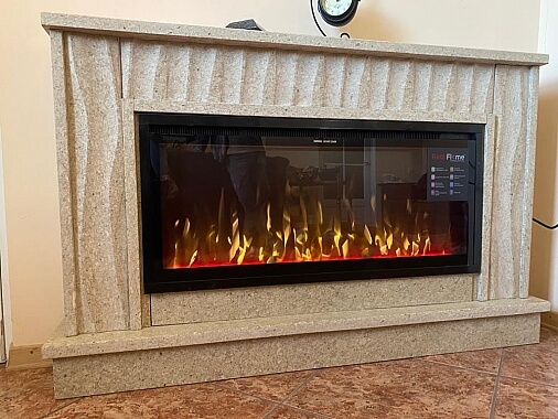 Портал для электрического камина из натурального камня в Минске от производителя. 1