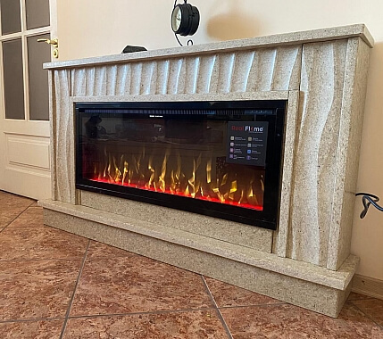 Портал для электрического камина из натурального камня в Минске от производителя. 2