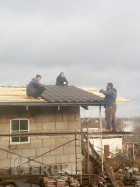 Утепление кровли минватой, пароизоляция и обшивка 7