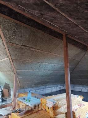 Утепление кровли минватой, пароизоляция и обшивка 16