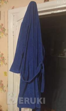 Халат махровый с поясом карманами банный унисекс 3