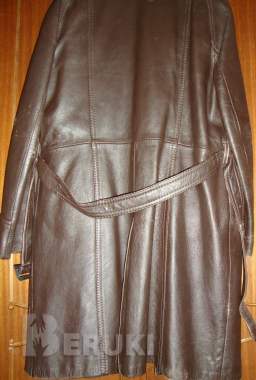 Кожаное пальто утепленное мужское 1