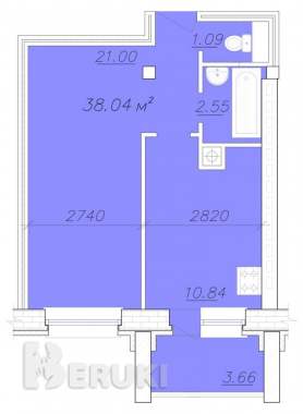 1-комнатная квартира в новом доме 0