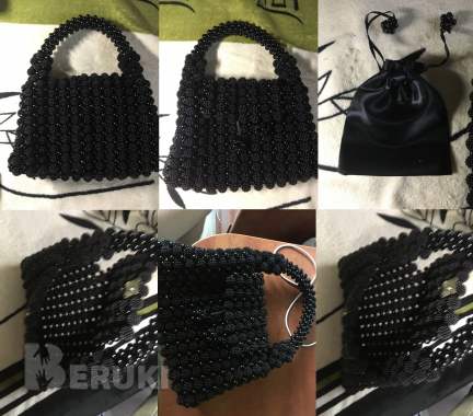 Ежевичная handmade сумка из бусин Шамбала 1