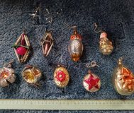 Новогодние игрушки советских времён 60-х стекло