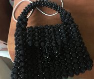 Ежевичная handmade сумка из бусин Шамбала