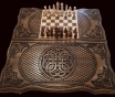 Подарочный набор нарды и шахматы ручной работы