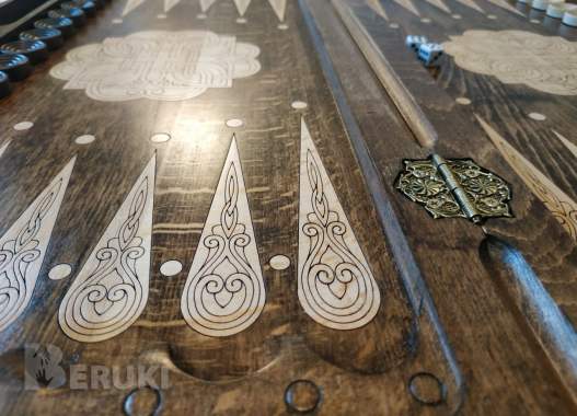 Подарочный набор нарды и шахматы ручной работы 8