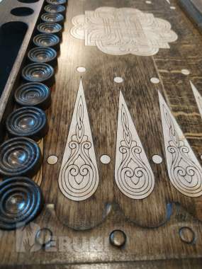 Подарочный набор нарды и шахматы ручной работы 10