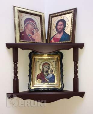 Полка для икон угловая двухъярусная 5