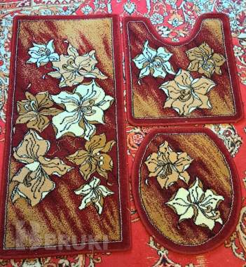 Комплект ковриков жаккардовых двухполотных в ванну и туалет-3шт, новый 0