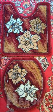 Комплект ковриков жаккардовых двухполотных в ванну и туалет-3шт, новый 1