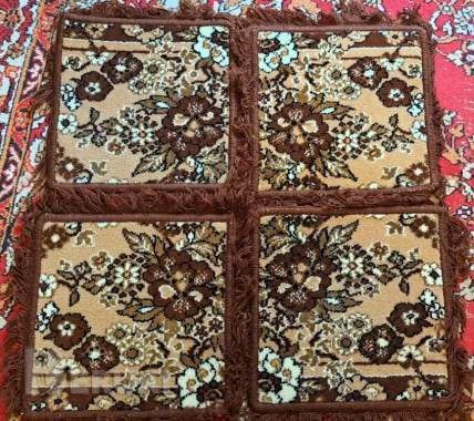 Комплект на стулья коричневый-4шт, новый, ковровый 0