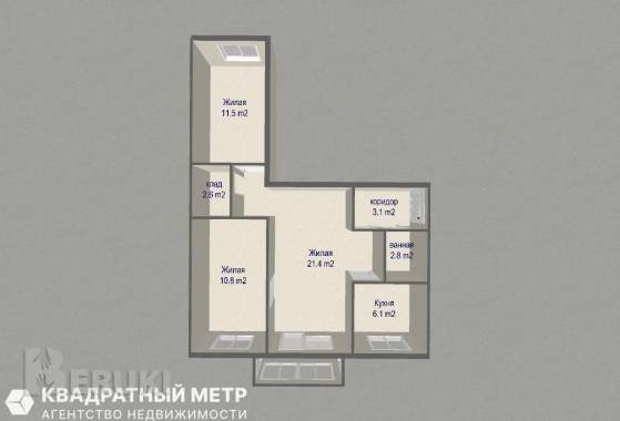 Успей купить 3-х комнатную квартиру по цене 2-х комнатной 16