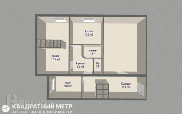 Продаётся доля - 2 комнаты в 3-х комнатной квартире. 31