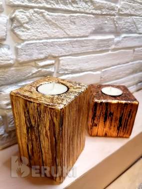 Стильные подсвечники из дерева. 1