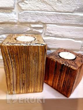 Стильные подсвечники из дерева. 2