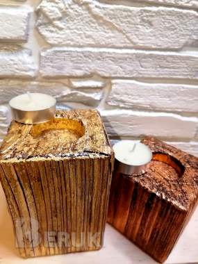Стильные подсвечники из дерева. 4
