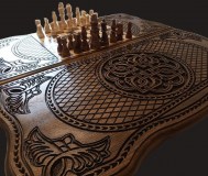 Подарочный набор нарды и шахматы ручной работы