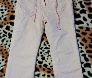 Брюки молочного цвета утепленные на байке на 5-6лет, р. 116, lupilu, б. У